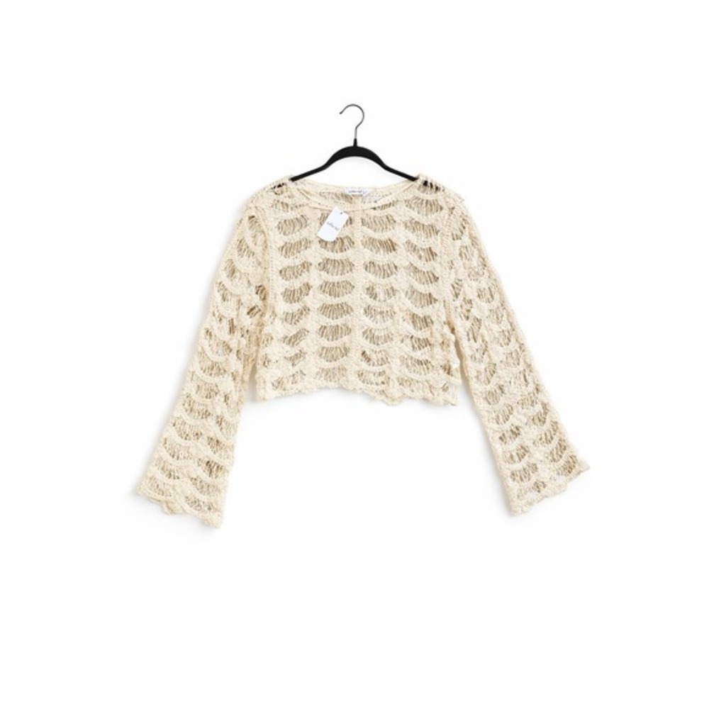 NWT Womens‎ Top Size Large  Crochet Long Sleeve Open Knit Hippie Festival Spring